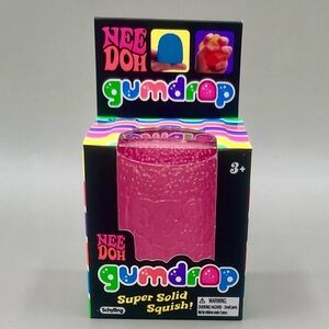 🩷Schylling NeeDoh PINK Gumdrop Textured Sensory Toy Super Solid Squish 2.25" NEW